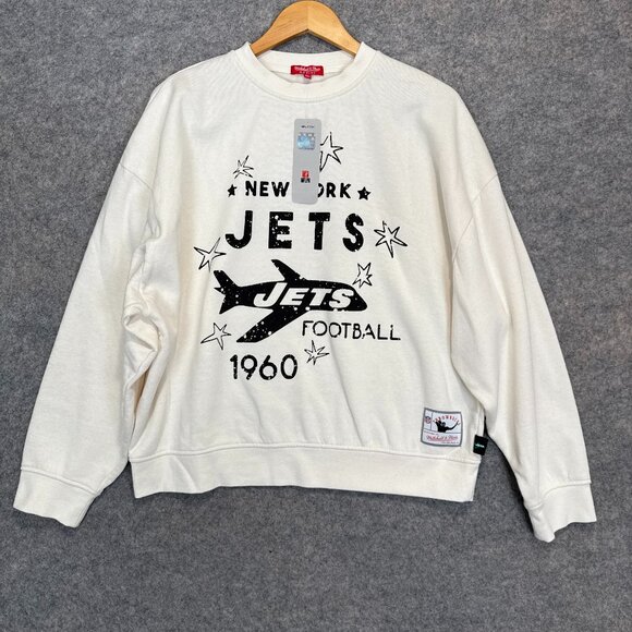 Mitchell & Ness Sweaters - Mitchell & Ness New York Jets Throwbacks Logo Sweatshirt Womens XL 60s NEW NWT